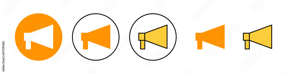 Megaphone icon set for web and mobile app. Loudspeaker sign and symbol Megaphone icon set for web and mobile app. Loudspeaker sign and symbol