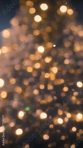 Vertical abstract christmas background animation with glittering particles for your reel or story. AI generated content