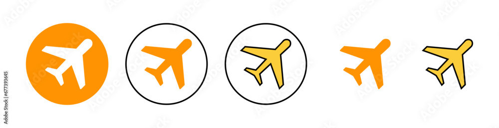 Plane icon set for web and mobile app. Airplane sign and symbol. Flight transport symbol. Travel sign. aeroplane