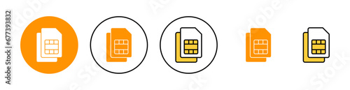 Sim card icon set for web and mobile app. dual sim card sign and symbol