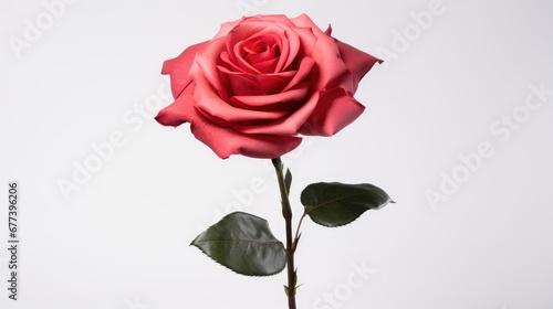 Vibrant, fresh red flower against a pristine white backdrop, a striking display of natural beauty and color contrast.