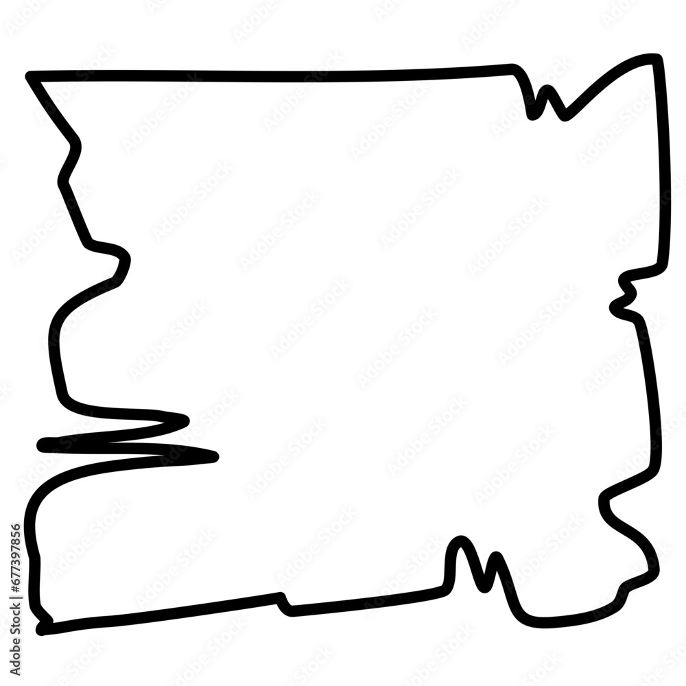 Fototapeta premium Old Paper Map Lineart Blank Vector Illustration 