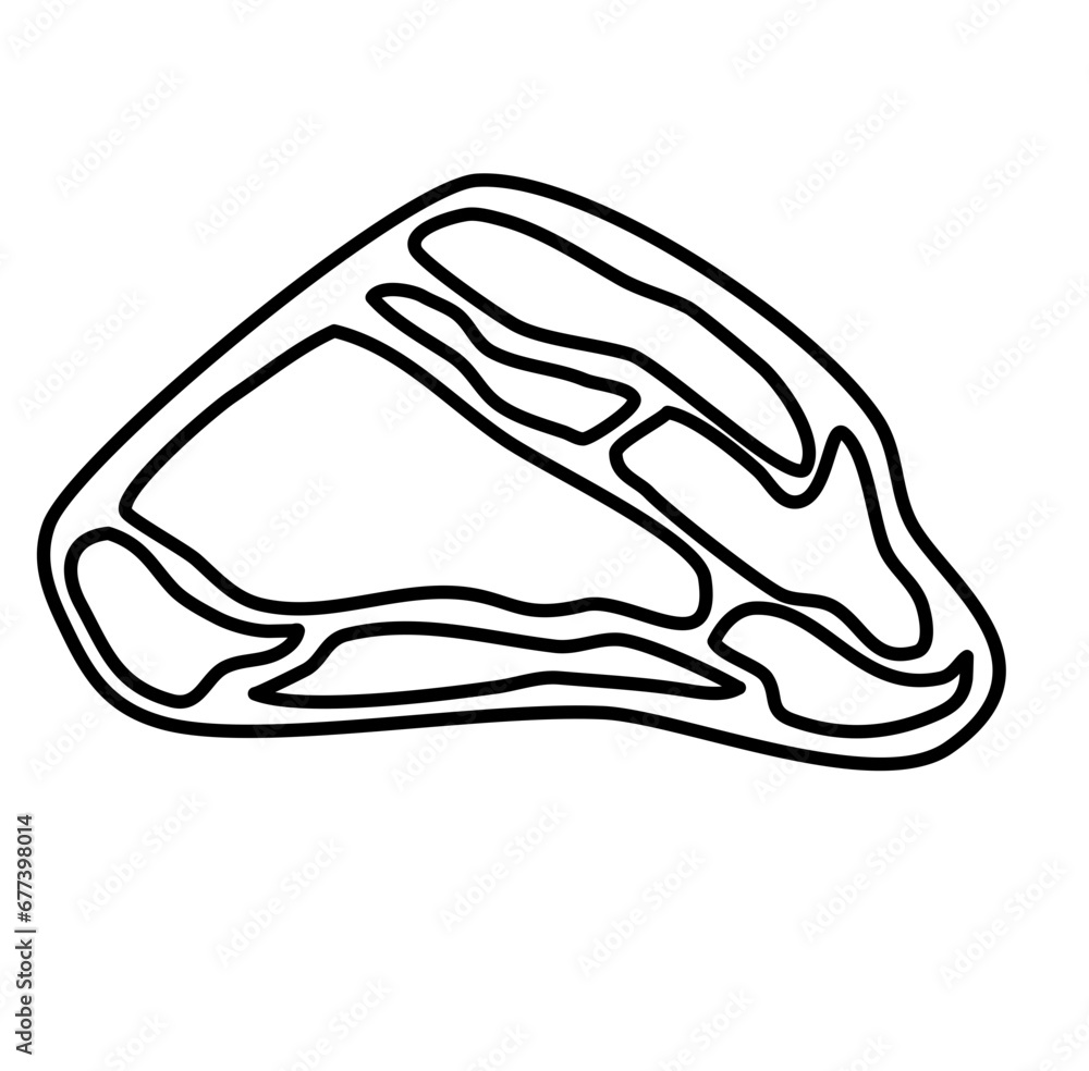 Icon Lines Beefsteak slice Vector Illustration Icon Lines Beefsteak slice Vector Illustration