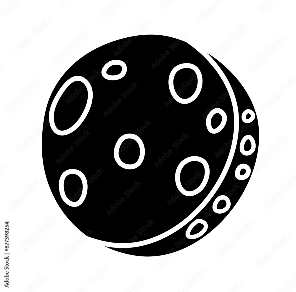 Black Icon Moon Vector Illustration Black Icon Moon Vector Illustration