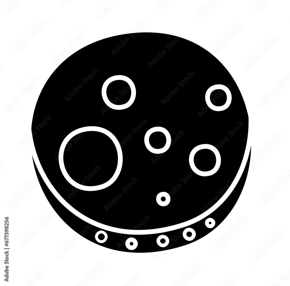 Black Icon Moon Vector Illustration Black Icon Moon Vector Illustration