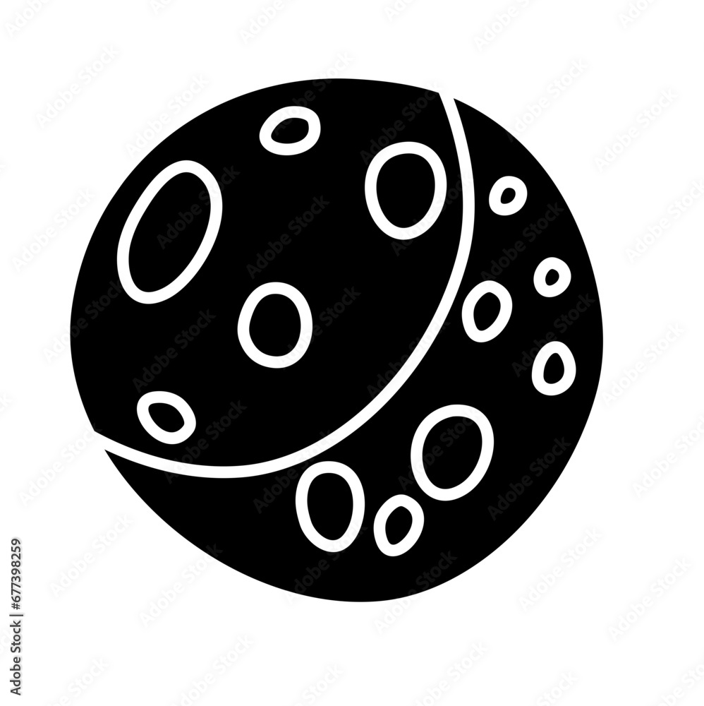 Black Icon Moon Vector Illustration Black Icon Moon Vector Illustration