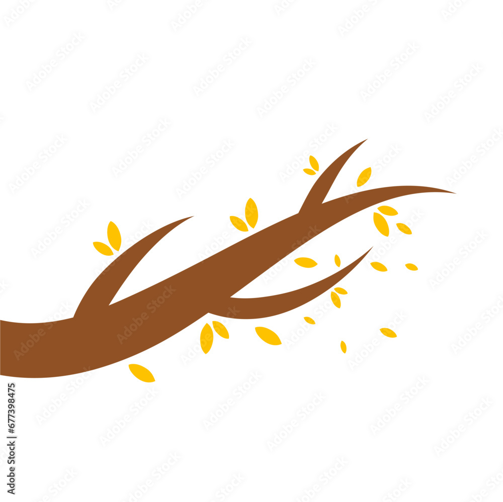 Tree Branches Hand Drawn with Leaf Vector Design Tree Branches Hand Drawn with Leaf Vector Design