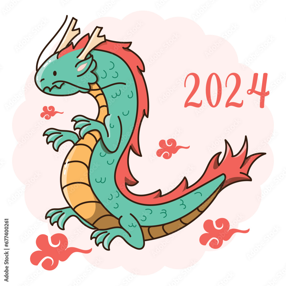 vector of dragon new year 2024