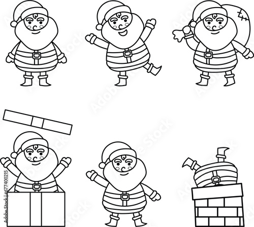 vector of set cute santa pose