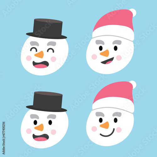 vector of snoman head flat art
