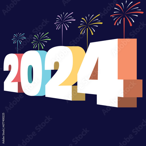 vector of happy new year 2024