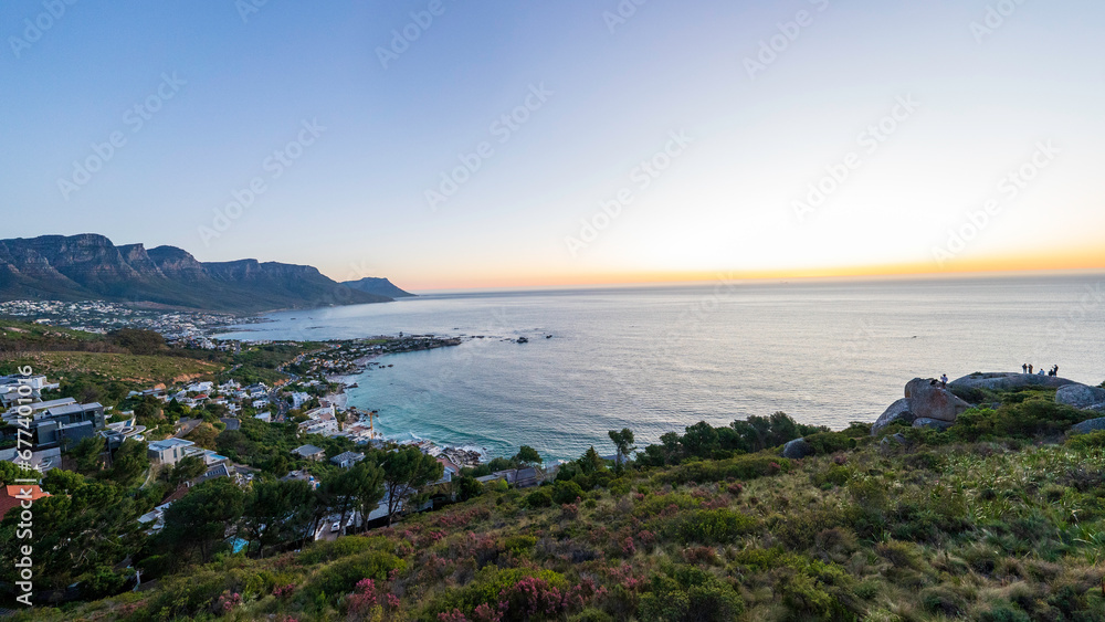 Scenic view of  Clifton and Camps Bay by sunset, Cape Town , South Africa