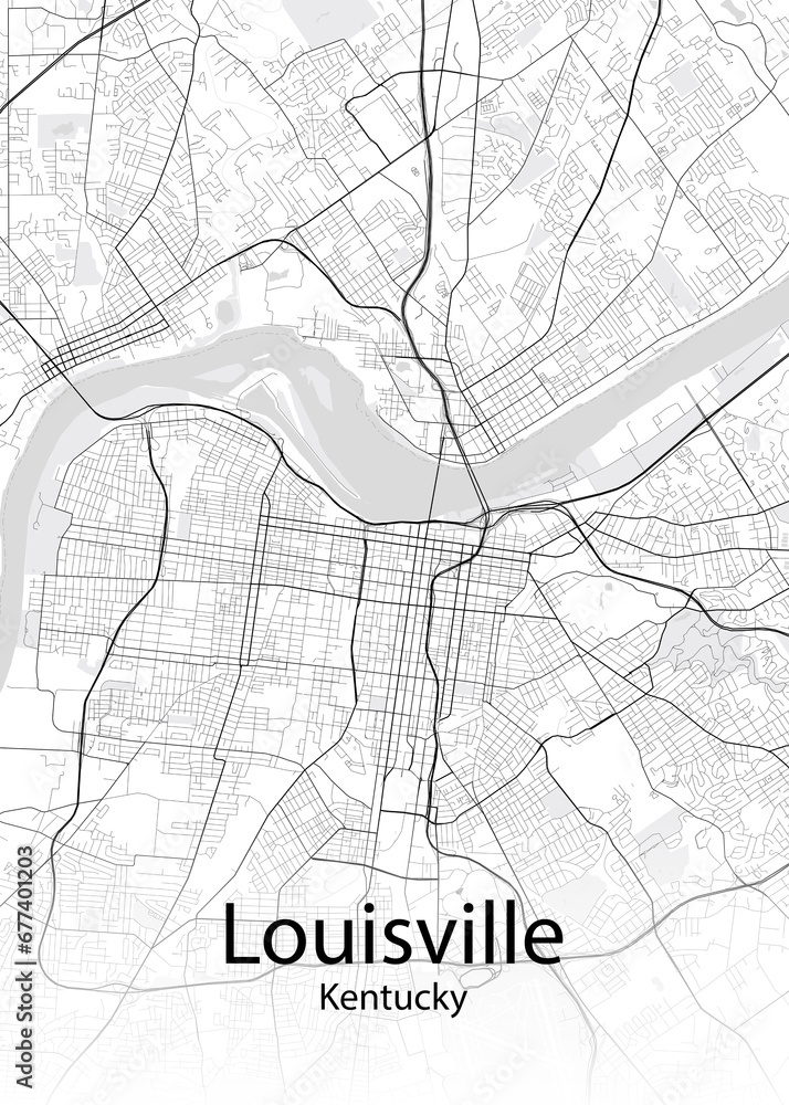 Louisville Kentucky minimalist map