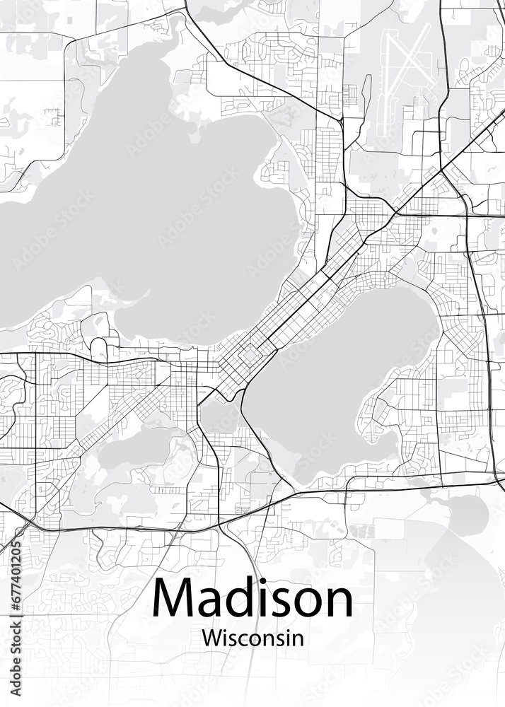Madison Wisconsin minimalist map