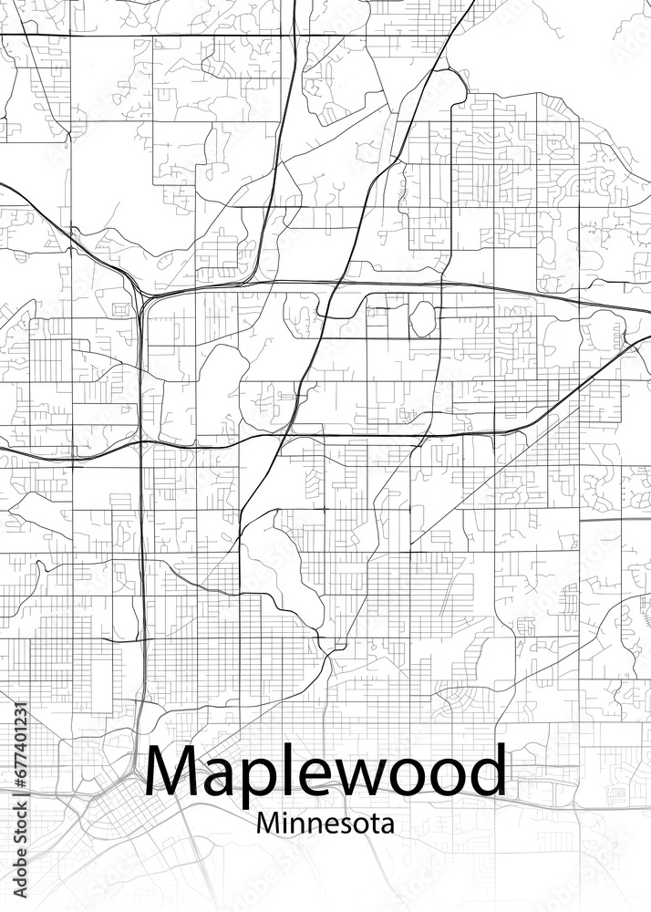 Maplewood Minnesota minimalist map