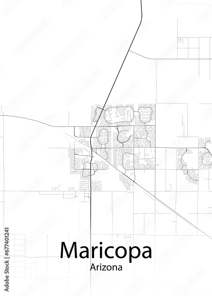 Maricopa Arizona minimalist map