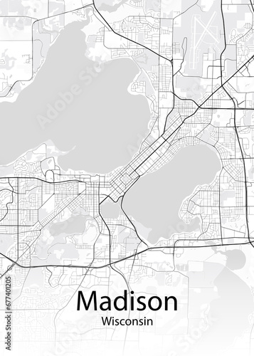 Madison Wisconsin minimalist map photo
