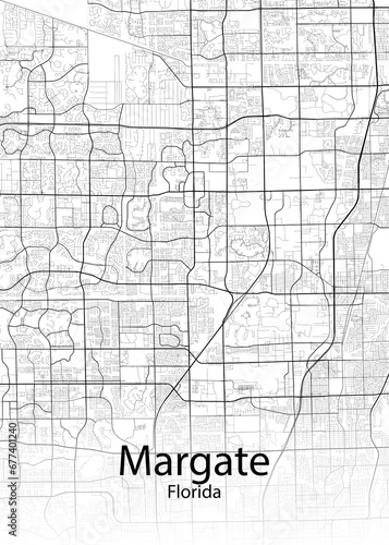 Margate Florida minimalist map photo