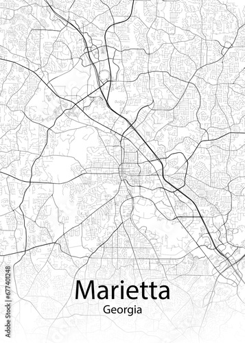 Marietta Georgia minimalist map