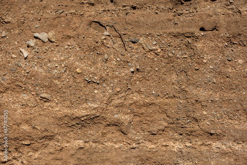 Rocky Layers in the Bank of Dry Wash in Saguaro