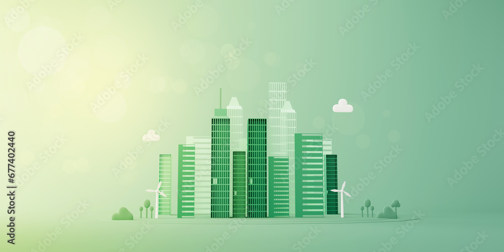 green city background 3d illustration.