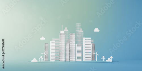 green city background 3d illustration.