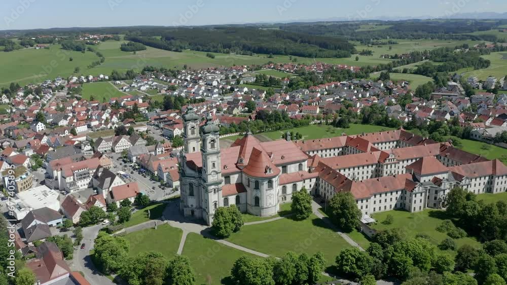 Aerial view, flight at Ottobeuren Abbey, Unterallgaeu, Swabia Aerial view, flight at Ottobeuren Abbey, Unterallgaeu, Swabia