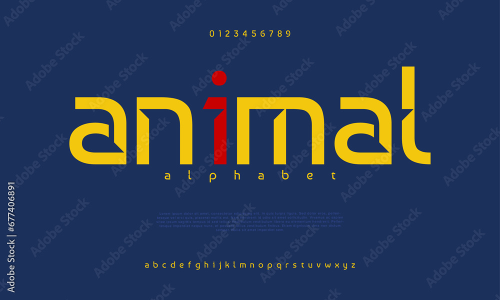 Animal creative modern urban alphabet font. Digital abstract moslem, futuristic, fashion, sport, minimal technology typography. Simple numeric vector illustration Animal creative modern urban alphabet font. Digital abstract moslem, futuristic, fashion, sport, minimal technology typography. Simple numeric vector illustration