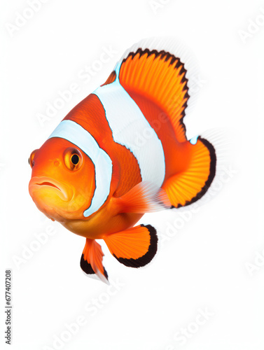 Clownfish Studio Shot Isolated on Clear White Background, Generative AI