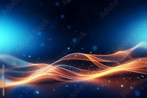 Abstract shining wave background. Electric wires. Vector illustration