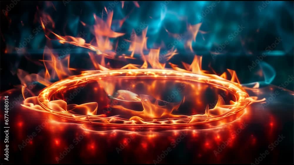 a ring formed by vivid orange and red flames a ring formed by vivid orange and red flames