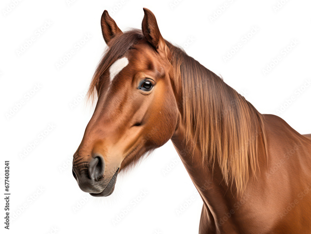 Horse Studio Shot Isolated on Clear White Background, Generative AI Horse Studio Shot Isolated on Clear White Background, Generative AI
