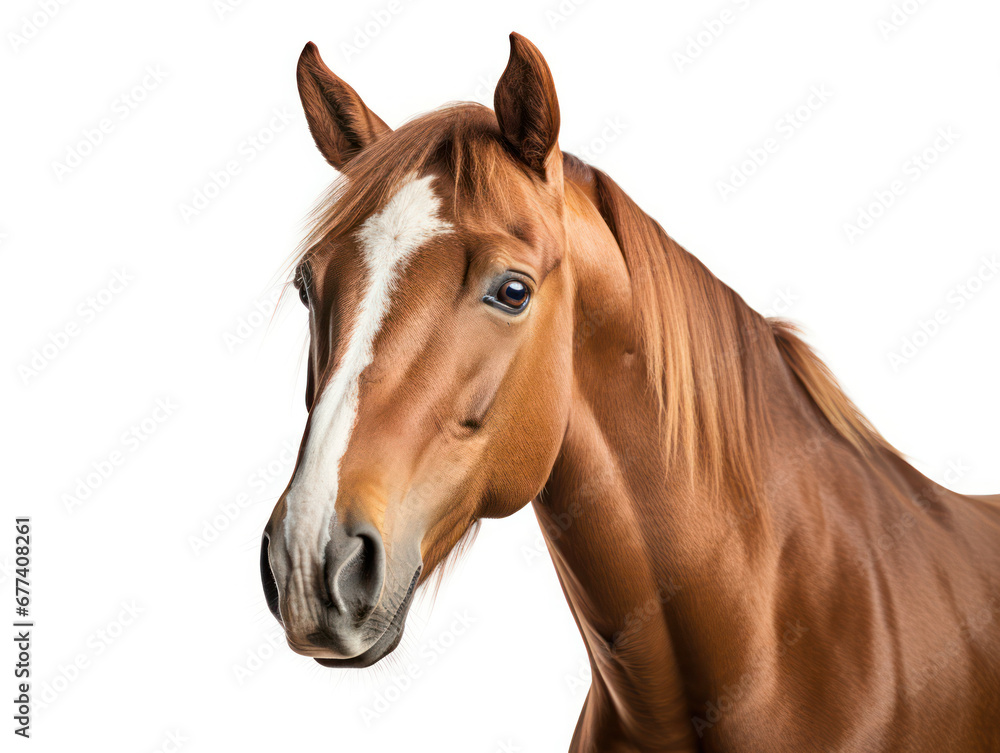 Horse Studio Shot Isolated on Clear White Background, Generative AI Horse Studio Shot Isolated on Clear White Background, Generative AI