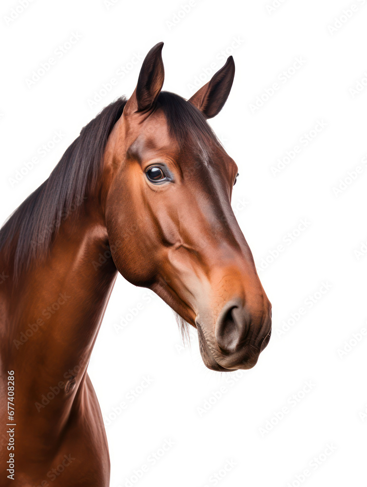 Fototapeta premium Horse Studio Shot Isolated on Clear White Background, Generative AI