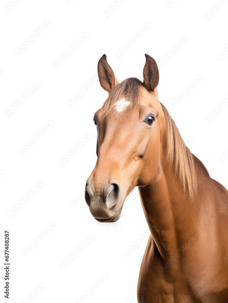 Fototapeta premium Horse Studio Shot Isolated on Clear White Background, Generative AI