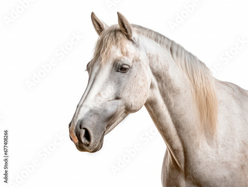 Horse Studio Shot Isolated on Clear White Background, Generative AI © Vig