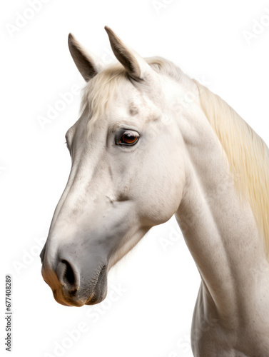 Horse Studio Shot Isolated on Clear White Background, Generative AI
