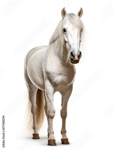 Horse Studio Shot Isolated on Clear White Background  Generative AI