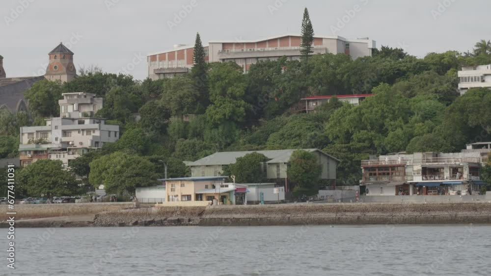 River Shoreline Of Danshui In Taipei, Popular Travel Destination in Taiwan River Shoreline Of Danshui In Taipei, Popular Travel Destination in Taiwan