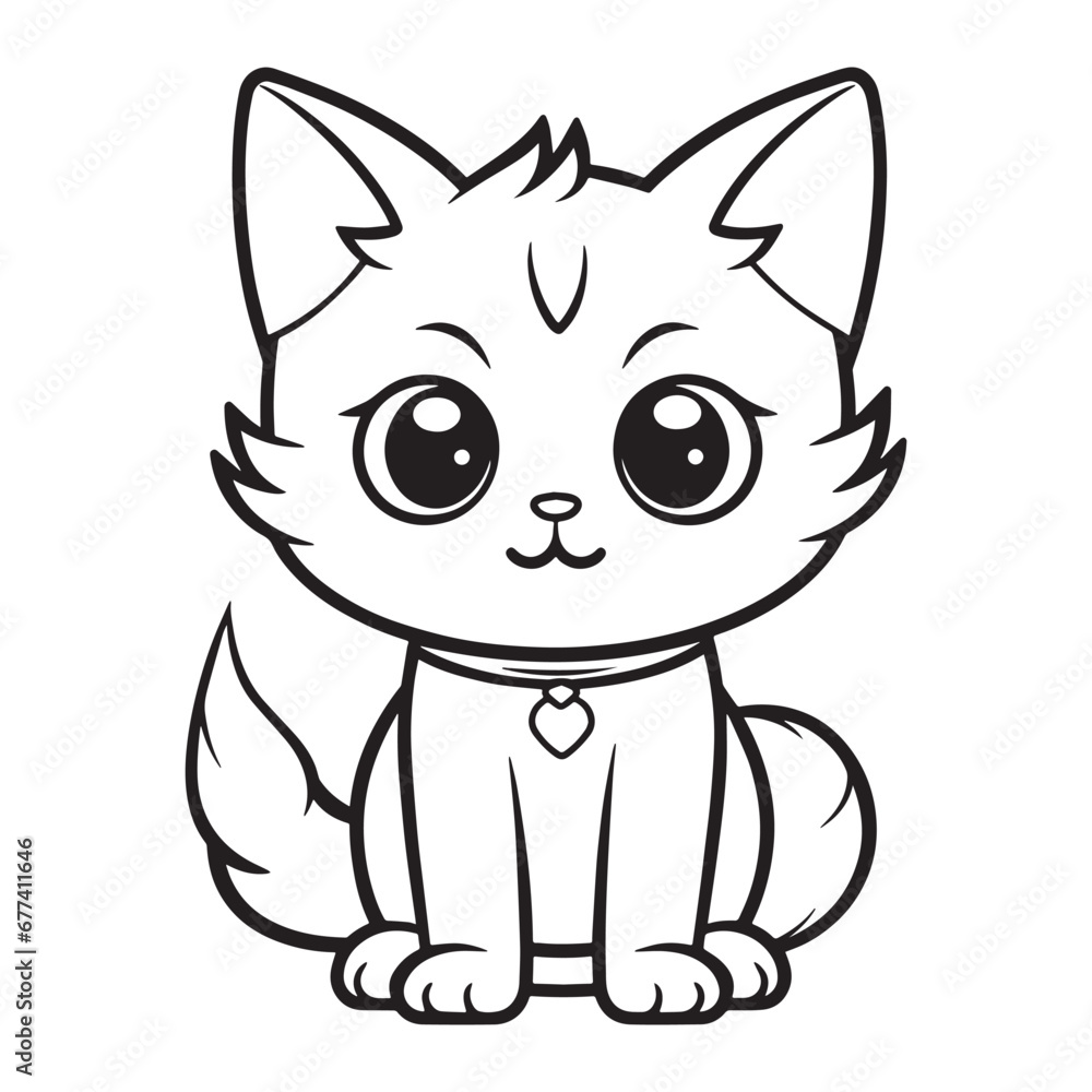 small cat coloring pages