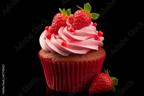 a delicious strawberry cupcake