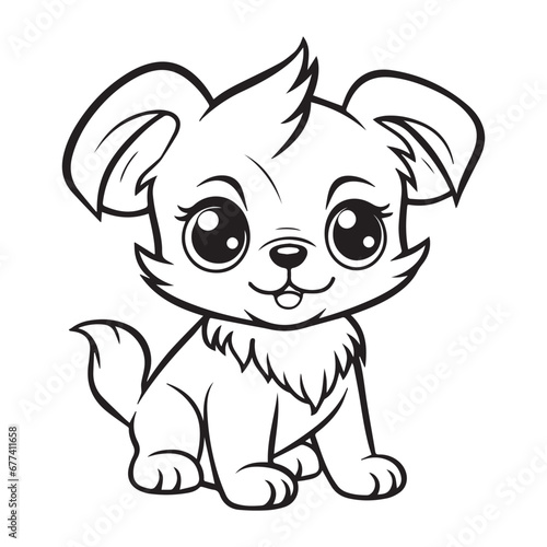 small dog coloring pages vector illustration