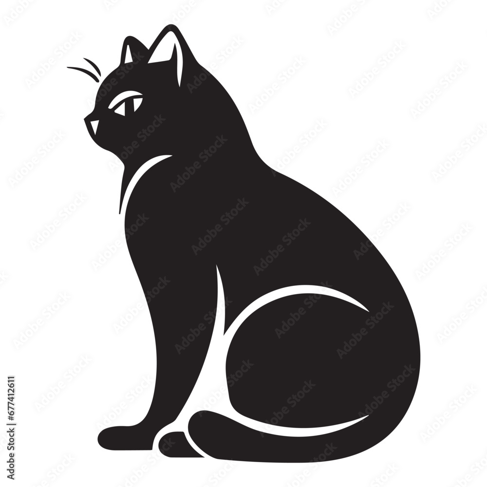 Obraz premium black cat logo design
