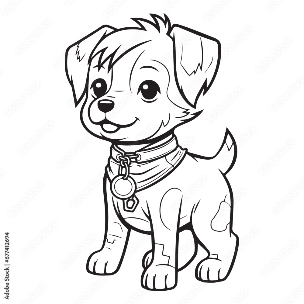 Fototapeta premium cute dog coloring pages