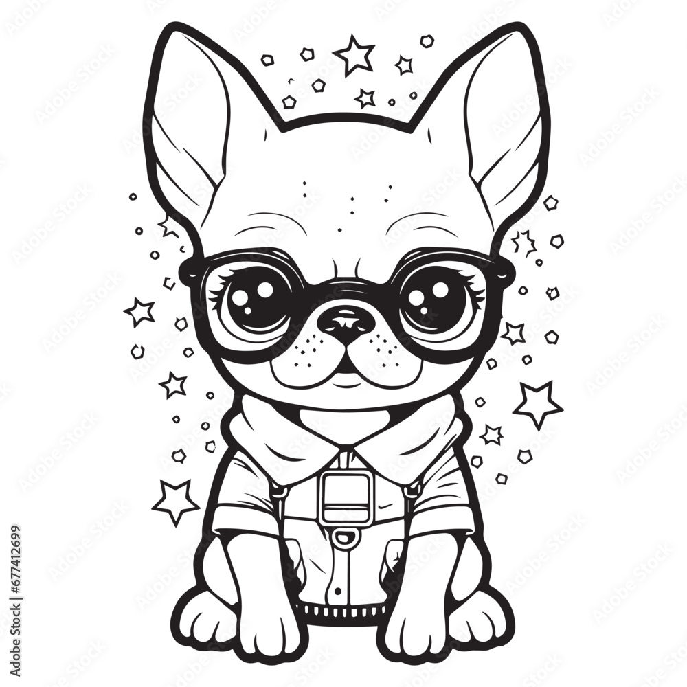 cute dog themed coloring page