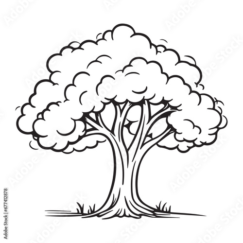 black and white tree