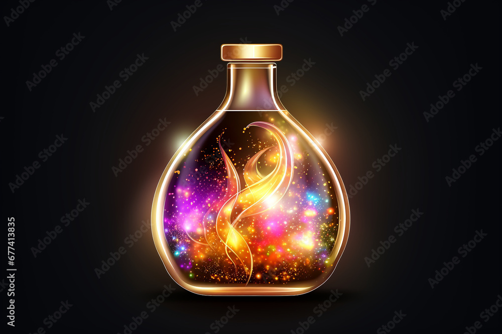 App icon vector style image of a pearlescent bottle on fire App icon vector style image of a pearlescent bottle on fire
