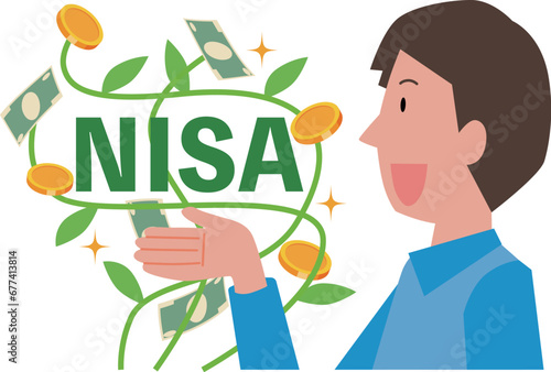 NISAで資産を育てる男性