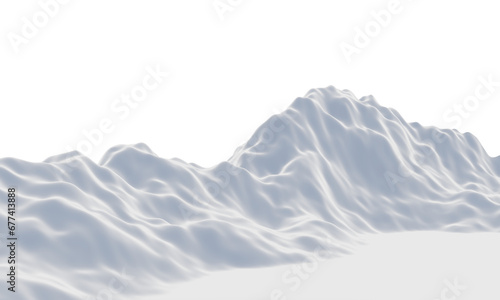 Snow mountain. White terrain.