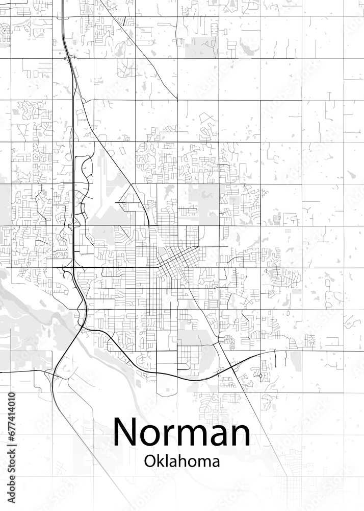 Norman Oklahoma minimalist map